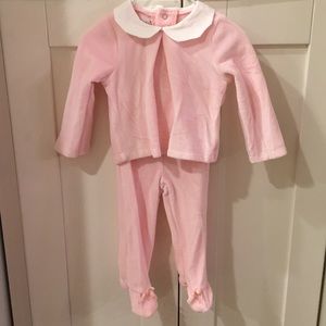 Mud pie 2 Piece Velour Shirt and Footie Pants